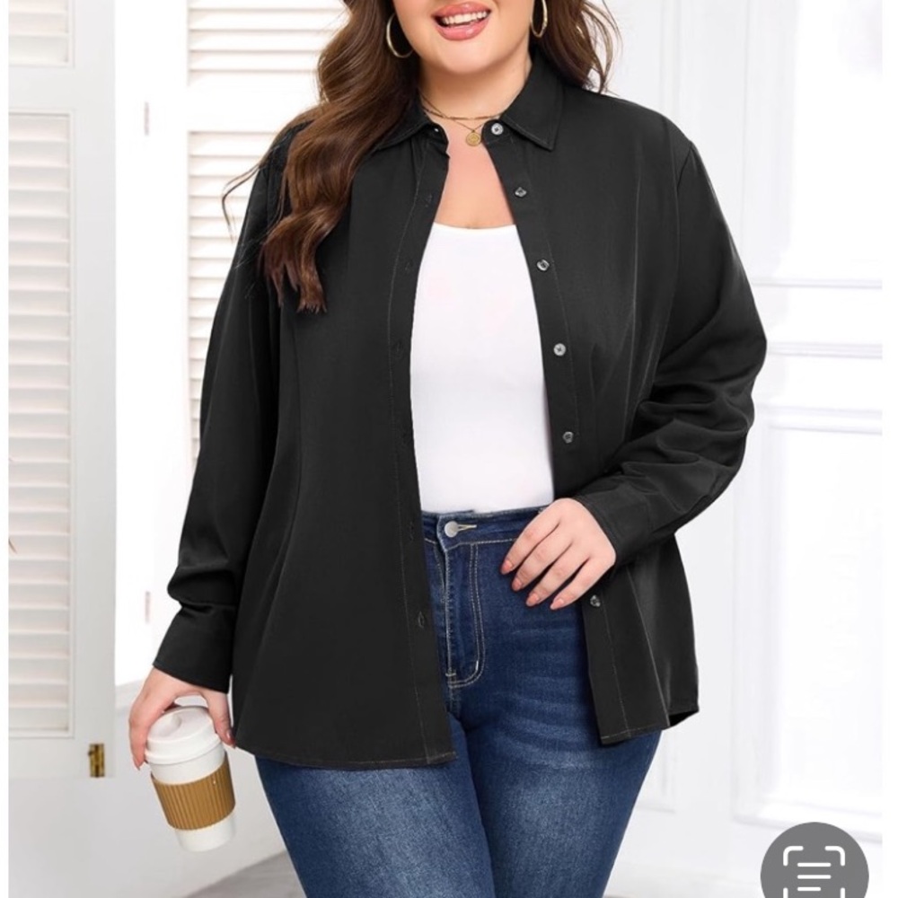 NWT DOSE Classic Black Button-Up long sleeve casual shirt, size XL.
